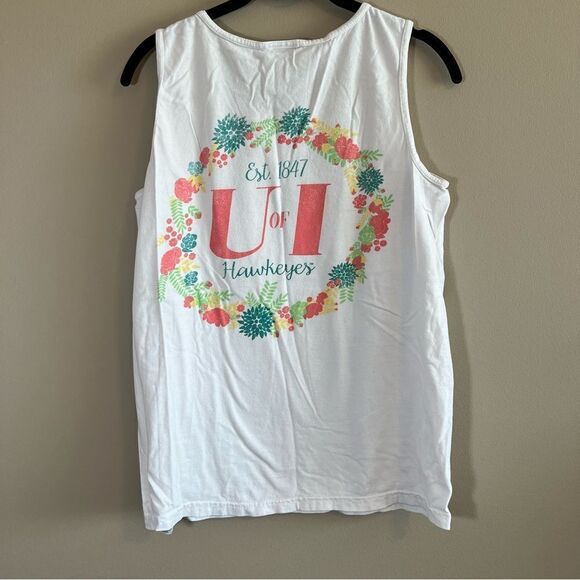 ✨ Comfort Colors White University of Iowa Hawkeyes Tank Top Small - Picture 1 of 6